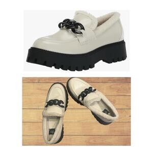 DV by Dolce Vita Women's Larazzo Loafer, off white platform size 11